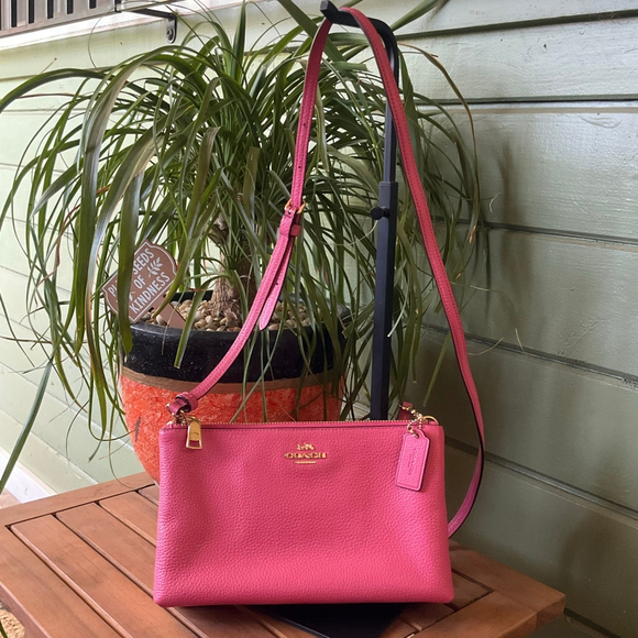 EUC Coach Lyla Crossbody Bag Pink/Gold - Picture 1 of 9